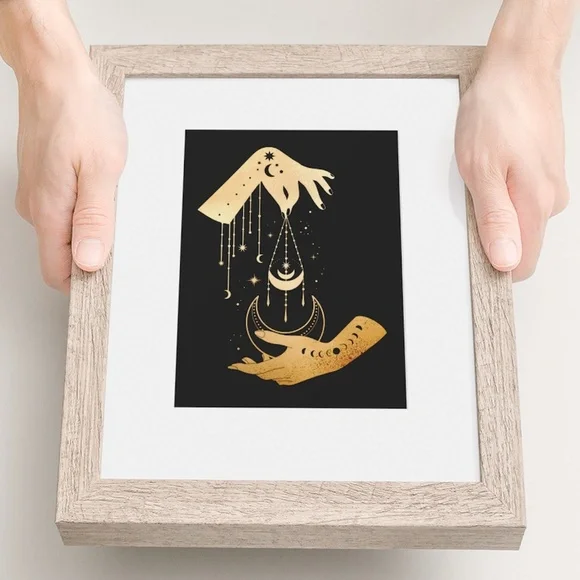 Wall Art Esoteric Celestial Mystic Hands Print Poster Unframed - Picture 3 of 5